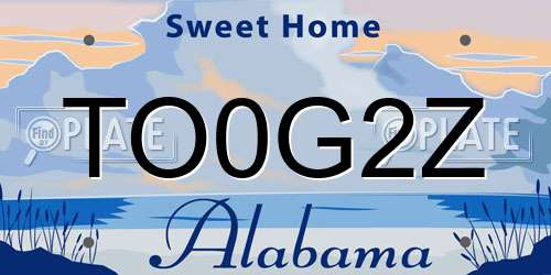 TO0G2Z Alabama License Plate