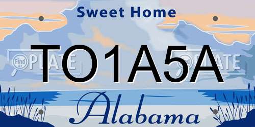 TO1A5A Alabama License Plate