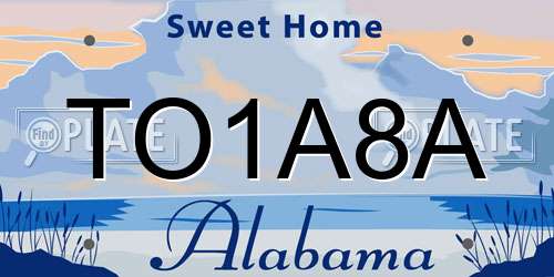 TO1A8A Alabama License Plate
