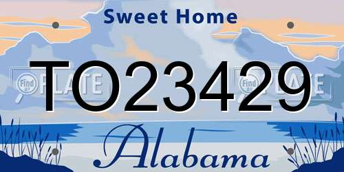 TO23429 Alabama License Plate
