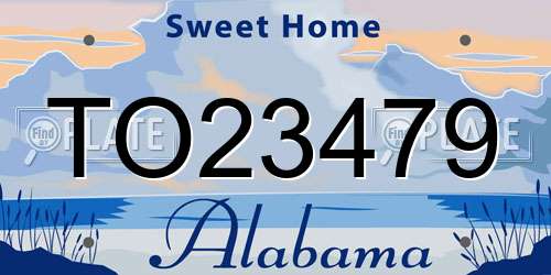 TO23479 Alabama License Plate