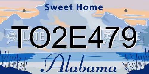 TO2E479 Alabama License Plate