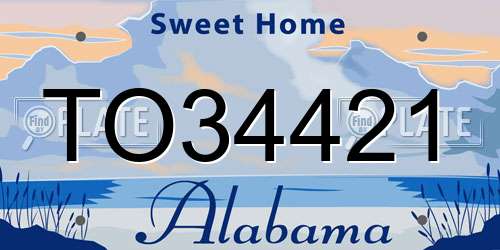 TO34421 Alabama License Plate