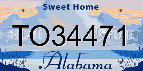 TO34471 Alabama License Plate