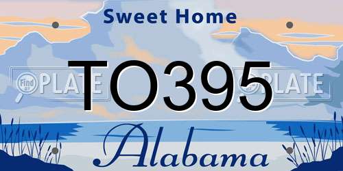 TO395 Alabama License Plate