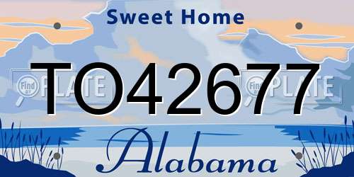 TO42677 Alabama License Plate