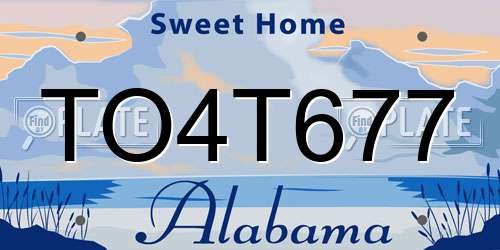 TO4T677 Alabama License Plate