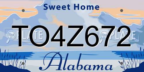 TO4Z672 Alabama License Plate