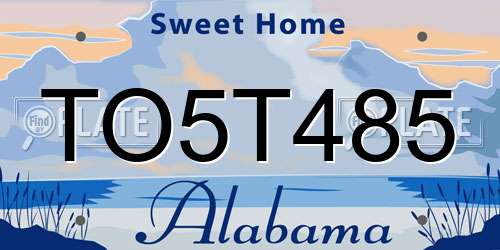 TO5T485 Alabama License Plate