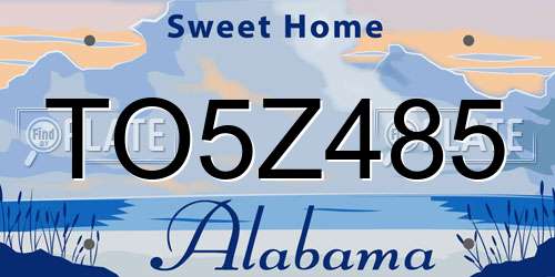 TO5Z485 Alabama License Plate