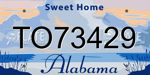 TO73429 Alabama License Plate