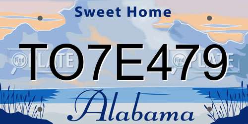 TO7E479 Alabama License Plate