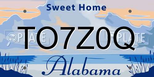 TO7Z0Q Alabama License Plate