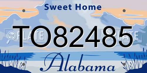 TO82485 Alabama License Plate