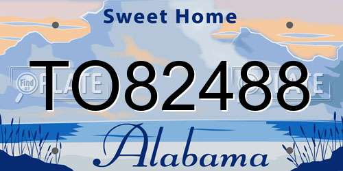 TO82488 Alabama License Plate