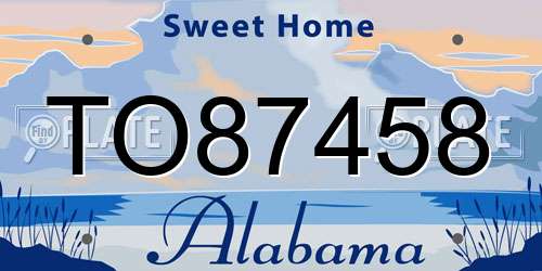 TO87458 Alabama License Plate