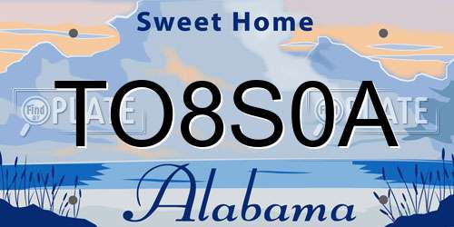 TO8S0A Alabama License Plate