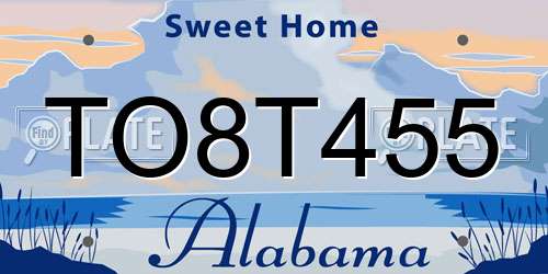 TO8T455 Alabama License Plate