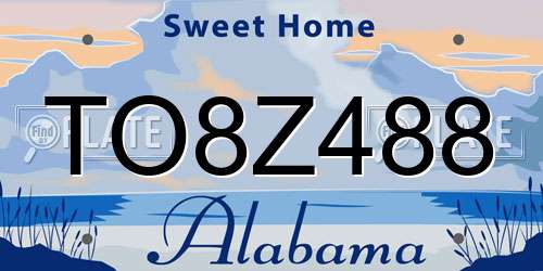 TO8Z488 Alabama License Plate