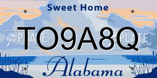 TO9A8Q Alabama License Plate