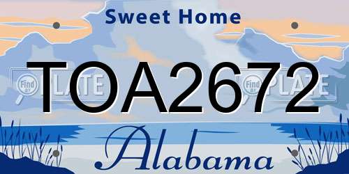 TOA2672 Alabama License Plate