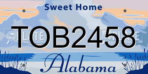 TOB2458 Alabama License Plate