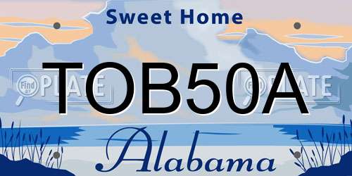 TOB50A Alabama License Plate