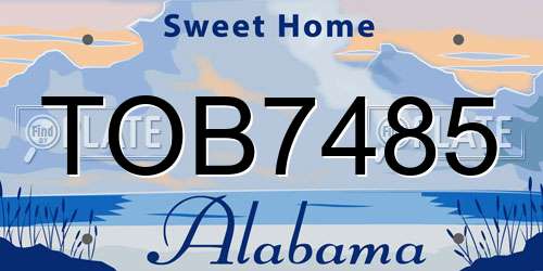 TOB7485 Alabama License Plate