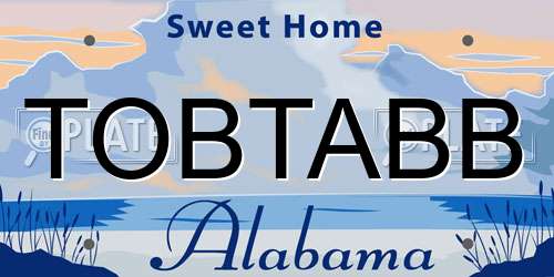 TOBTABB Alabama License Plate