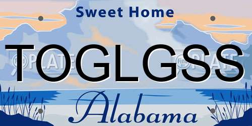 TOGLGSS Alabama License Plate