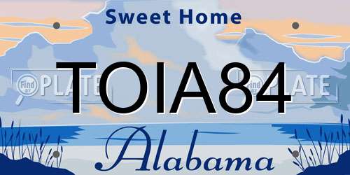 TOIA84 Alabama License Plate