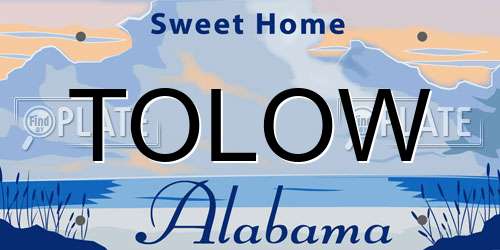 TOLOW Alabama License Plate