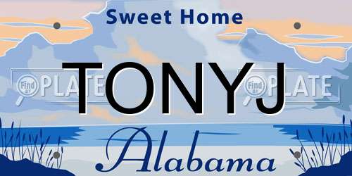 TONYJ Alabama License Plate