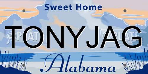 TONYJAG Alabama License Plate