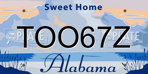 TOO67Z Alabama License Plate