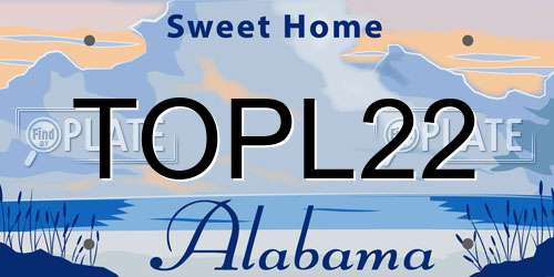 TOPL22 Alabama License Plate
