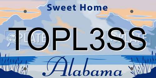 TOPL3SS Alabama License Plate