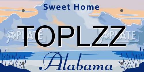TOPLZZ Alabama License Plate