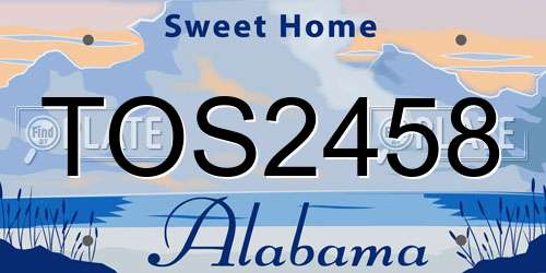 TOS2458 Alabama License Plate