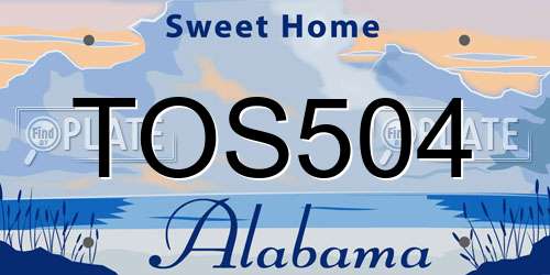 TOS504 Alabama License Plate