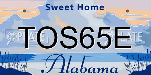 TOS65E Alabama License Plate
