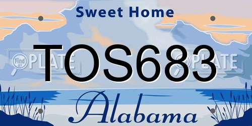 TOS683 Alabama License Plate