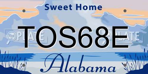 TOS68E Alabama License Plate