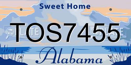 TOS7455 Alabama License Plate