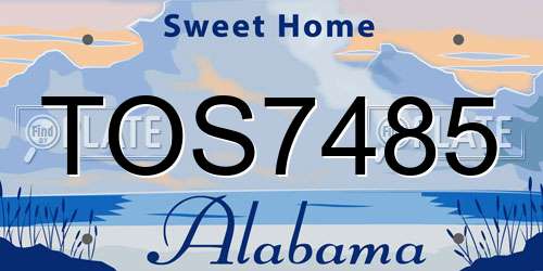 TOS7485 Alabama License Plate