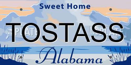 TOSTASS Alabama License Plate