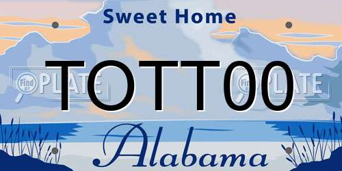 TOTT00 Alabama License Plate