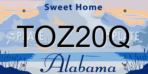 TOZ20Q Alabama License Plate