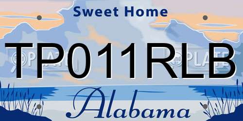 TP011RLB Alabama License Plate