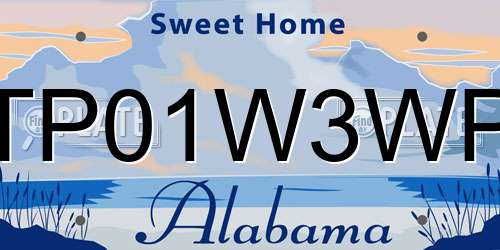TP01W3WP Alabama License Plate